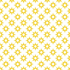 Sunny Diamond Stars in The Sky - Light White  Metallic Golden Yellow White - Holidays Joy Party - Simple Geometric Retro Funny Pattern - Small #2 