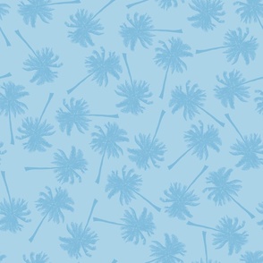 Ice-cream dribble Palm Trees on Malibu Blue (Tint)