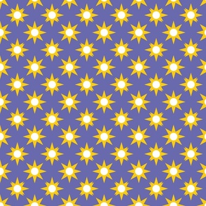 Sunny Diamond Stars in The Sky - Very Peri Metallic Golden Yellow White - Holidays Joy Party - Simple Geometric Retro Funny Pattern - Small #2 