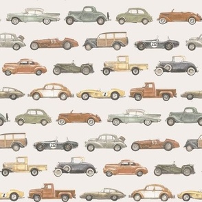Watercolor Cars Collection - antiqued colors