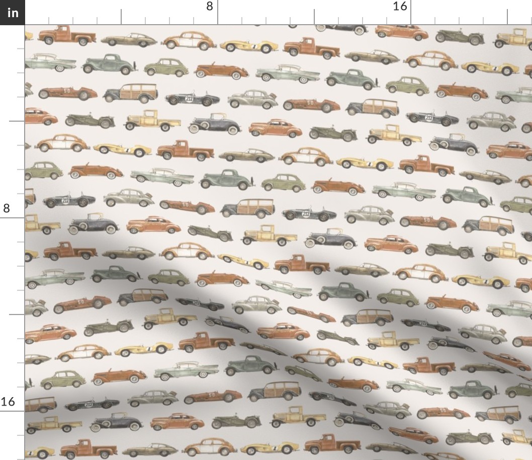 Watercolor Cars Collection - antiqued colors