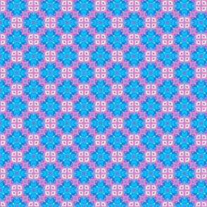 Modern bright pink and blue geometric ornaments