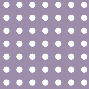 Lavender Purple with Medium White Polka Dots Pattern Print