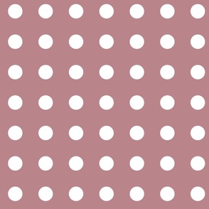 Blush Pink with Medium White Polka Dots Pattern Print
