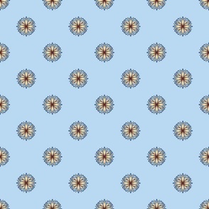 Passementerie - Flower Lace on blue
