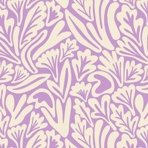 Abstract boho floral shapes in lavender - Small scale