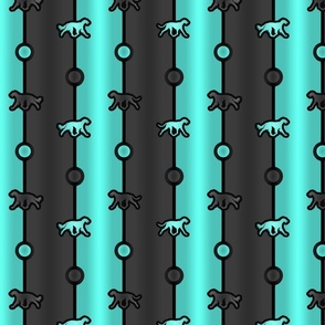 Saluki Bead Chain - teal black