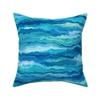 Abstract Ocean Waves Sweet Dreams Bedding in Nautical Blue and White (Jumbo Scale)