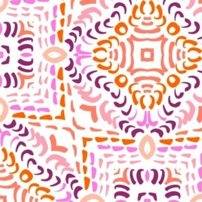 Pink, purple and orange abstract ornament tiles