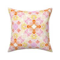 Modern abstract pink and orange line ornaments 
