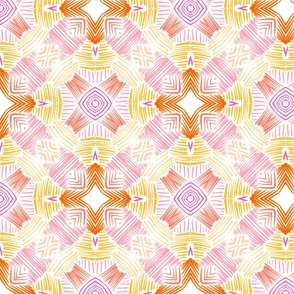 Modern abstract pink and orange line ornaments 