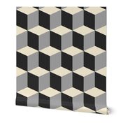 Colorful Tessellated Squares - White Grey Black