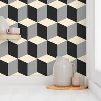 Colorful Tessellated Squares - White Grey Black