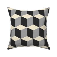 Colorful Tessellated Squares - White Grey Black