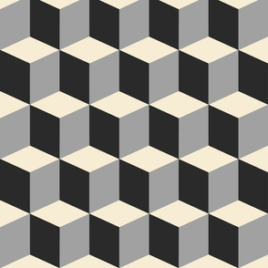 Colorful Tessellated Squares - White Grey Black