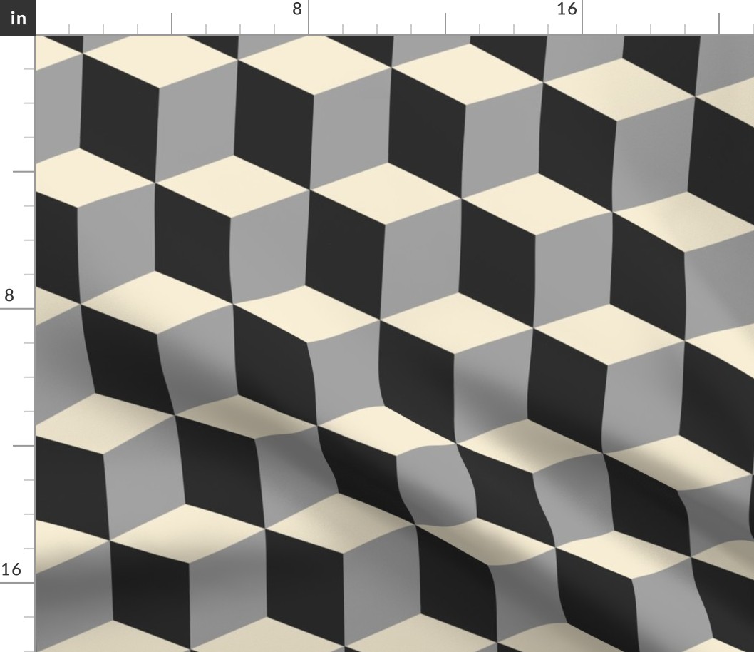 Colorful Tessellated Squares - White Grey Black