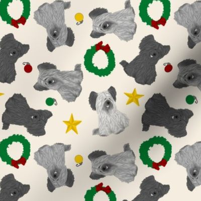 Tiny Skye Terriers - Christmas