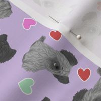 Tiny Skye Terriers - Valentine hearts