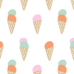 Playful Ice Cream Cones - Whimsical Design for Kids and Baby 4x4 in