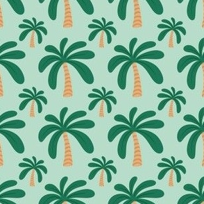 Playful Palm Trees Tropical Jungle Print for Kids and Baby - 2x2 in