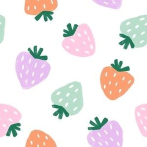 Colorful Strawberry Delight on white background - 6x6 in