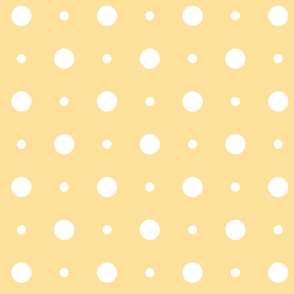 Marigold Yellow Varied White Polka Dots Pattern Print