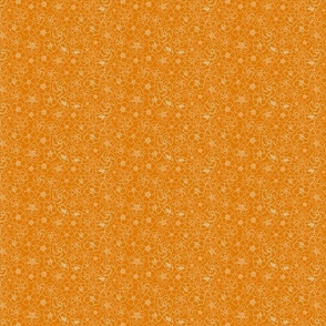 Retro Floral Linework (6") - orange (ST2023RFL)