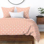 Terracotta Orange Varied White Polka Dots Pattern Print