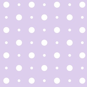 Lavender Purple Varied White Polka Dots Pattern Print