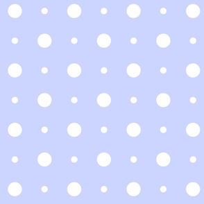 Periwinkle Indigo-Blue Varied White Polka Dots Pattern Print