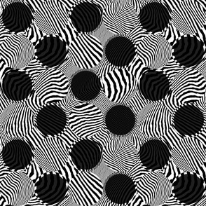 Pattern Clash Opart Circles, Black and White (Medium Scale)