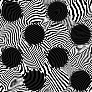 Pattern Clash Opart Circles, Black and White (Large Scale)