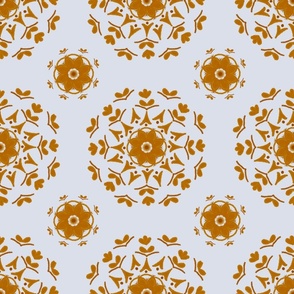 Dark Yellow Floral Mandala Pattern