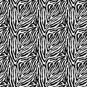 Fun Playful Zebra Stripes Print in Black and White (Small Scale)