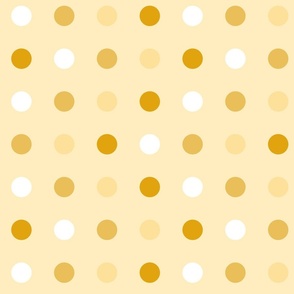 Marigold Yellow Varied Polka Dots on Yellow Pattern Print