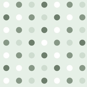 Sage Green Varied Polka Dots on Green Pattern Print