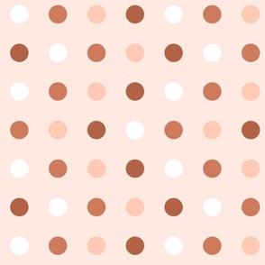 Terracotta Orange Varied Polka Dots on Orange Pattern Print