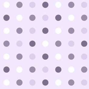 Lavender Purple Varied Polka Dots on Purple Pattern Print