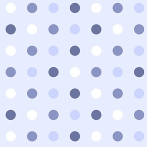 Periwinkle Indigo-Blue Varied Polka Dots on Periwinkle Pattern Print