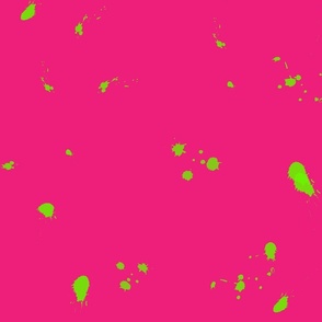 Lime Green on Hot Pink 80's Paint Spatter