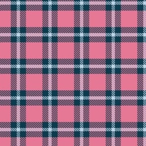 Preppy Plaid Pink and Dark Blue Check