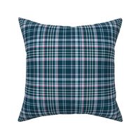 Dark Blue Plaid Pink Accents - Magical Meadow