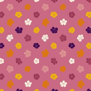Retro Floral Polka Dots - Blush Pink (7") (ST2023RFPD)