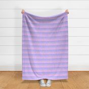 SMALL - Pink/purple Mid century textured shapes  on pale mauve/lilac net texture