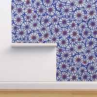 spokes royal blue wallpaper scale