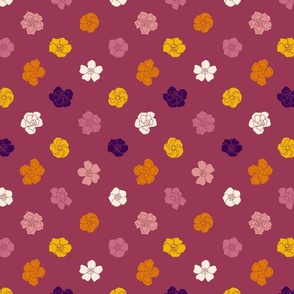 Retro Floral Polka Dots - Magenta Pink (7") (ST2023RFPD)