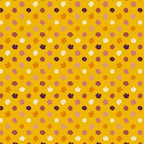 Retro Floral Polka Dots - Mango Yellow (3.5") (ST2023RFPD)
