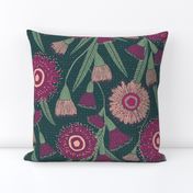 Eucalyptus flowers and leaves // Pink Green  // Large