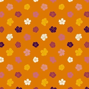Retro Floral Polka Dots - Fulvous Orange (7") (ST2023RFPD)