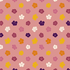 Retro Floral Polka Dots - Light Coral Pink (7") (ST2023RFPD)